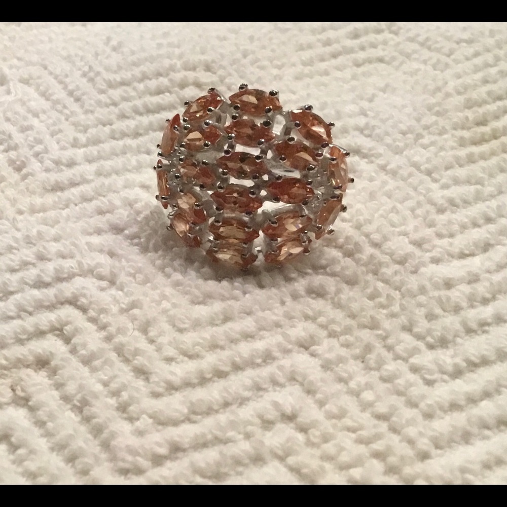 Orange Sapphire Cocktail Ring
